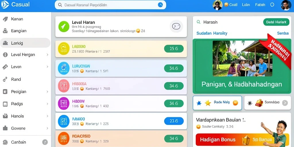 Tampilan utama PF777 dengan pilihan permainan yang beragam.