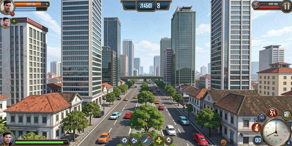 Tampilan menarik dari permainan yang penuh warna.
